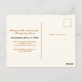 Elegante Herfst Thanksgiving Friendsgiving Diner Briefkaart (Achterkant)