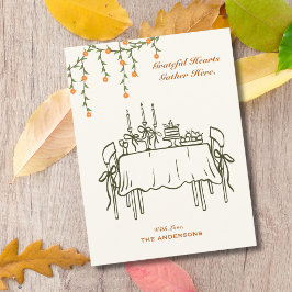 Elegante Herfst Thanksgiving Friendsgiving Diner Briefkaart