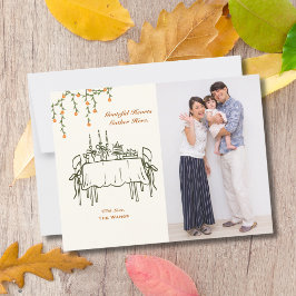Elegante Herfst Thanksgiving Friendsgiving Diner Briefkaart