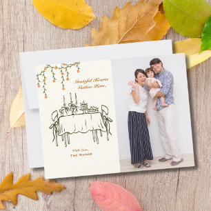 Elegante Herfst Thanksgiving Friendsgiving Diner Briefkaart