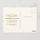 Elegante Herfst Thanksgiving Friendsgiving Diner Briefkaart (Achterkant)