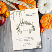 Elegante Herfst Thanksgiving Friendsgiving Diner Kaart