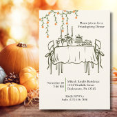 Elegante Herfst Thanksgiving Friendsgiving Diner Kaart