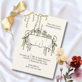 Elegante Herfst Thanksgiving Friendsgiving Diner Kaart