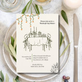 Elegante Herfst Thanksgiving Friendsgiving Diner Kaart