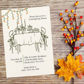 Elegante Herfst Thanksgiving Friendsgiving Diner Kaart