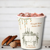 Elegante Herfst Thanksgiving Friendsgiving Diner Papieren Bekers