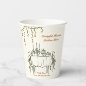 Elegante Herfst Thanksgiving Friendsgiving Diner Papieren Bekers (Voorkant)