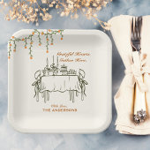 Elegante Herfst Thanksgiving Friendsgiving Diner Papieren Bordje