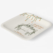 Elegante Herfst Thanksgiving Friendsgiving Diner Papieren Bordje (Gebogen)