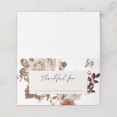 Elegante Herfst Thanksgiving Friendsgiving Diner Plaatskaartje (Buitenkant ongevouwen)