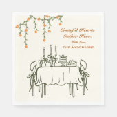 Elegante Herfst Thanksgiving Friendsgiving Diner Servet (Voorkant)