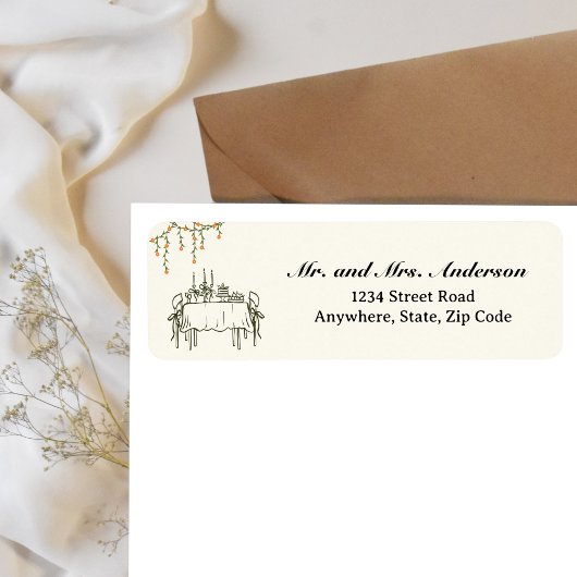 Elegante herfst-thanksgiving retouradreslabel etiket
