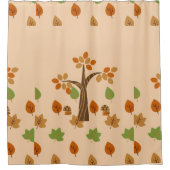Elegante Herfst Tree & Leaf Stijlvol Douchegordijn (Voorkant)