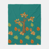 Elegante Herfst Tree & Leaf Stijlvol Fleece Deken (Voorkant)