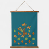 Elegante Herfst Tree & Leaf Stijlvol Hangend Wandkleed (Voorkant)