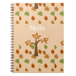 Elegante Herfst Tree & Leaf Stijlvol Notitieboek