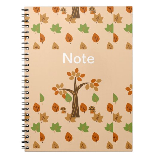 Elegante Herfst Tree & Leaf Stijlvol Notitieboek (Voorkant)