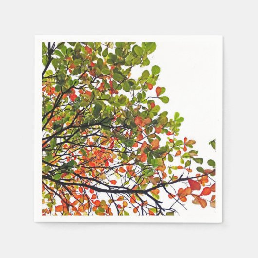 Elegante Herfst Tree Thema Papier Servet (Voorkant)