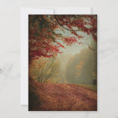 Elegante Herfst Trees Rustic String Lights Wedding Kaart (Achterkant)