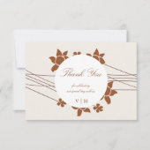 Elegante herfst twee kleuren zijbloem bedankkaart (Voorkant)