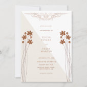 Elegante herfst twee kleuren zijbloemen uitnodigin kaart (Voorkant)