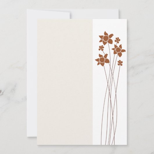 Elegante herfst twee kleuren zijbloemen uitnodigin kaart (Achterkant)