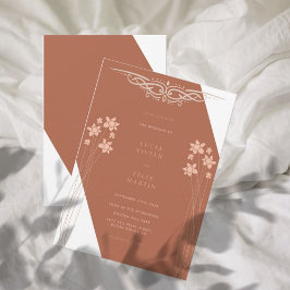 Elegante herfst twee kleuren zijbloemen uitnodigin kaart