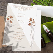Elegante herfst twee kleuren zijbloemen uitnodigin kaart