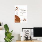 Elegante herfst twee kleuren zijbloemen welkom poster (Thuiskantoor)