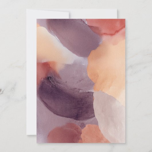 Elegante herfst verlaat moderne herfstkunstbruilof kaart (Achterkant)