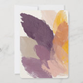 Elegante herfst verlaat moderne herfstkunstbruilof kaart (Achterkant)