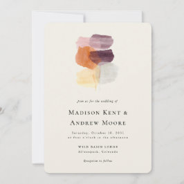 Elegante herfst verlaat moderne herfstkunstbruilof kaart