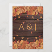 Elegante herfst verlaat rustieke bruiloft kaart (Achterkant)