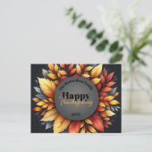 Elegante herfst verlaat Thanksgiving familienaam j Briefkaart (Staand voorkant)