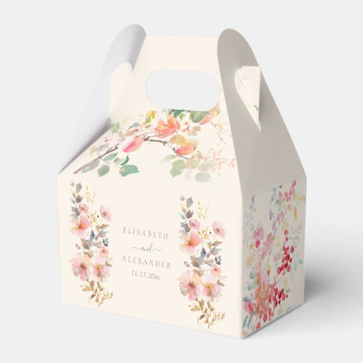 Elegante Herfst Waterverf Appels bruiloft Bedankdoosjes (Achterkant)