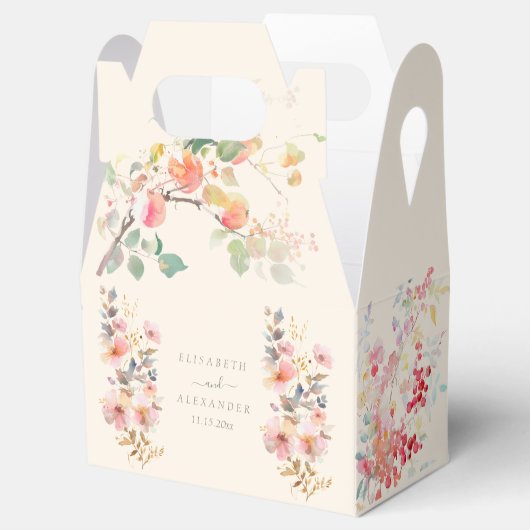 Elegante Herfst Waterverf Appels bruiloft Bedankdoosjes (Geopend)