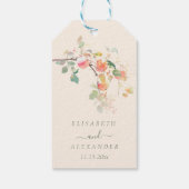 Elegante Herfst Waterverf Appels bruiloft Cadeaulabel (Achterkant)