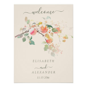 Elegante Herfst Waterverf Appels bruiloft Perfect Poster