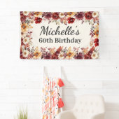 Elegante Herfst Waterverf Bloem 60e Verjaardag Spandoek (Insitu)