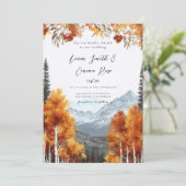 Elegante herfst waterverf bloem bruiloft kaart (Staand voorkant)