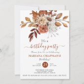 Elegante herfst waterverf bloem verjaardagsfeestje kaart (Voorkant)