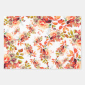 Elegante Herfst Waterverf Bloemen 60ste Verjaardag Inpakpapier Vel (Voorkant 2)