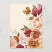 Elegante herfst waterverf bloemen bruiloft RSVP Informatiekaartje (Achterkant)