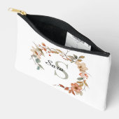 Elegante Herfst Waterverf Bloemen Wit Monogram Etui (Open)