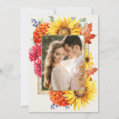 Elegante Herfst Waterverf Bloemenfoto Kaart (Achterkant)