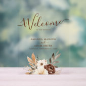 Elegante herfst Waterverf bruiloft welkom Acryl Bord (Neutraal)