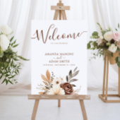 Elegante herfst Waterverf bruiloft welkom Acryl Bord