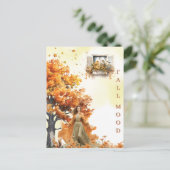 Elegante herfst Waterverf Falling Leaves Herfst Mo Briefkaart (Staand voorkant)