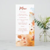 Elegante Herfst Waterverf Foliage Wedding Menu (Staand voorkant)